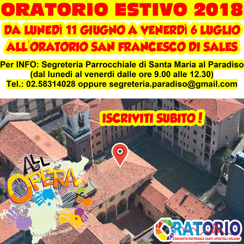ISCRIVITI ALL'ORATORIO ESTIVO!!!